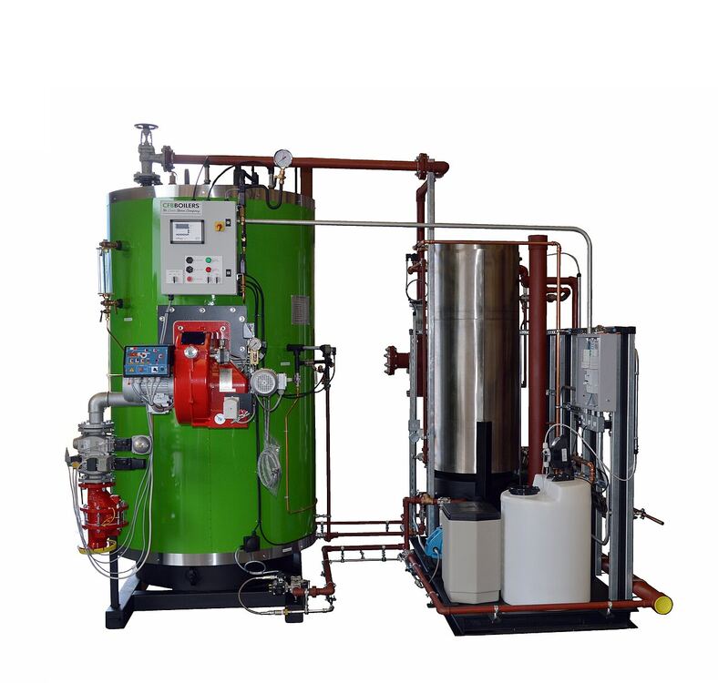 Skid-mounted steam boiler package