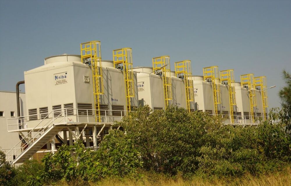 Induced draft counter-flow cooling towers