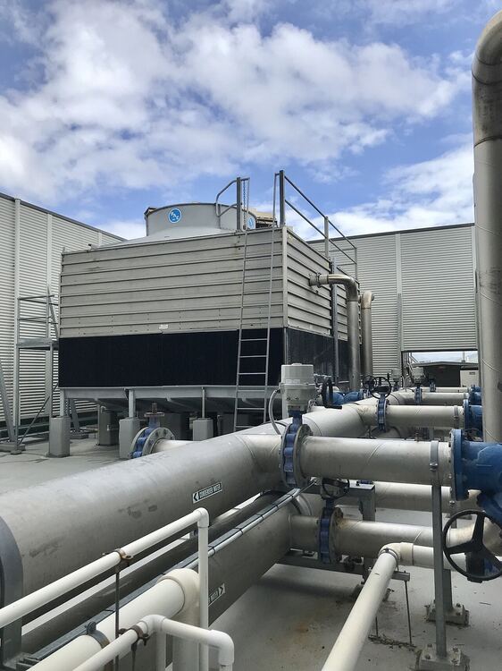 Hospital HVAC cooling towers