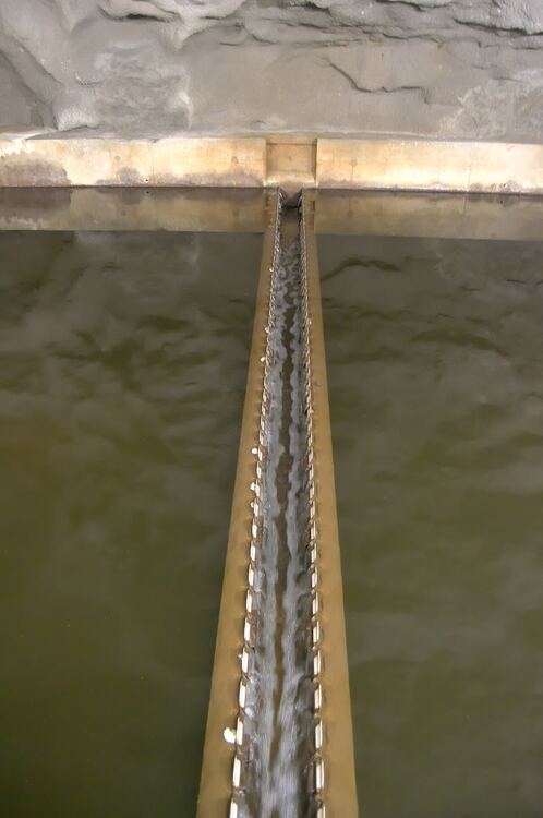 Treated effluent weir